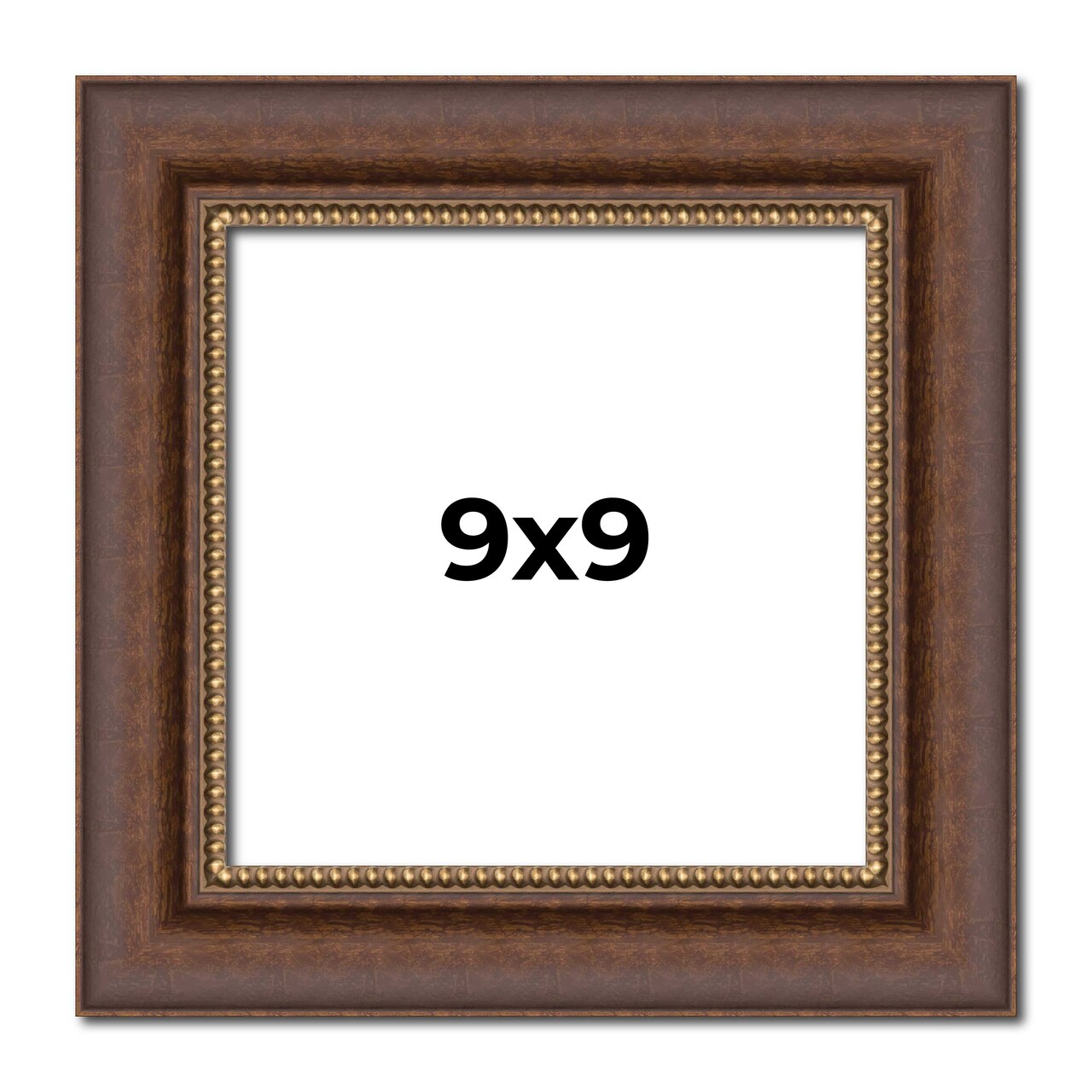 Square Traditional Brown Picture Frame - UV Acrylic, Foam Board Backing, Hanging Hardware
